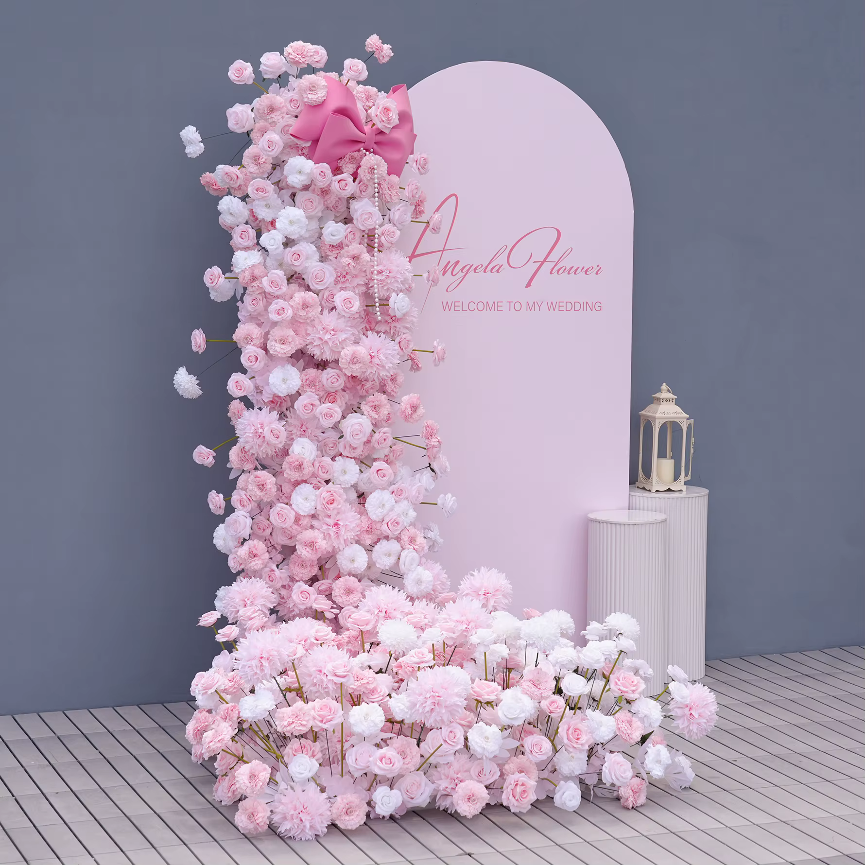 A8986 luxe frais Rose blanc
