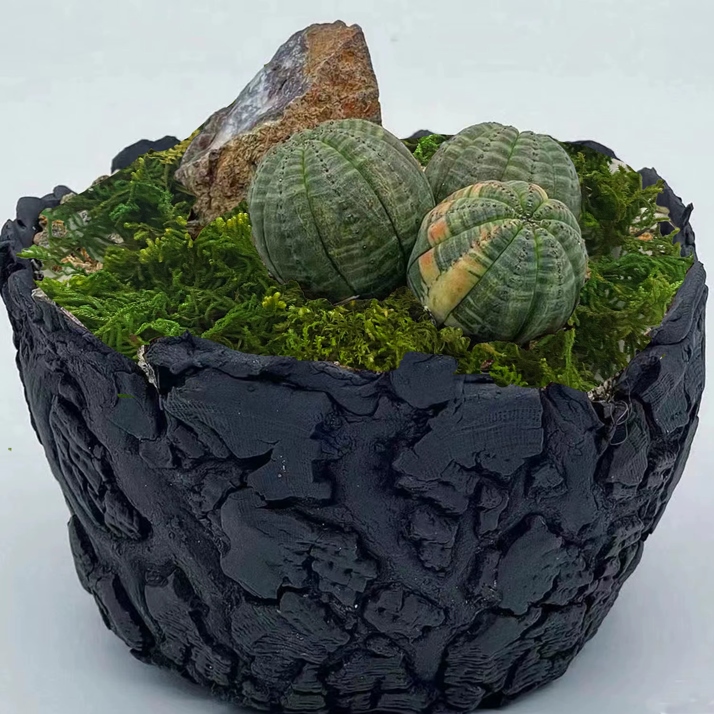 Mousse artificielle verte pour plante en pot