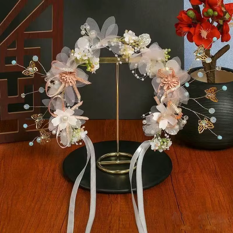 couronne de fleurs cheveux pour enfants, couronne de fleurs pour cheveux, bandeau de princesse en perles, couronne fleurs fille couronne fleurs cheveux petite fille accessoires pour cheveux de mariée