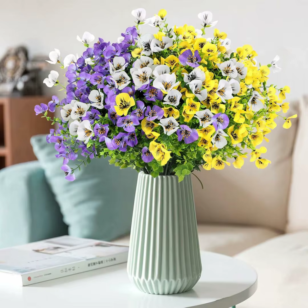 Fleurs en plastique pour décoration de jardin extérieur