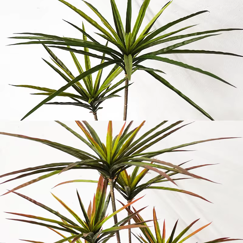 Grandes plantes de Dracaena artificielles tropicales en pot