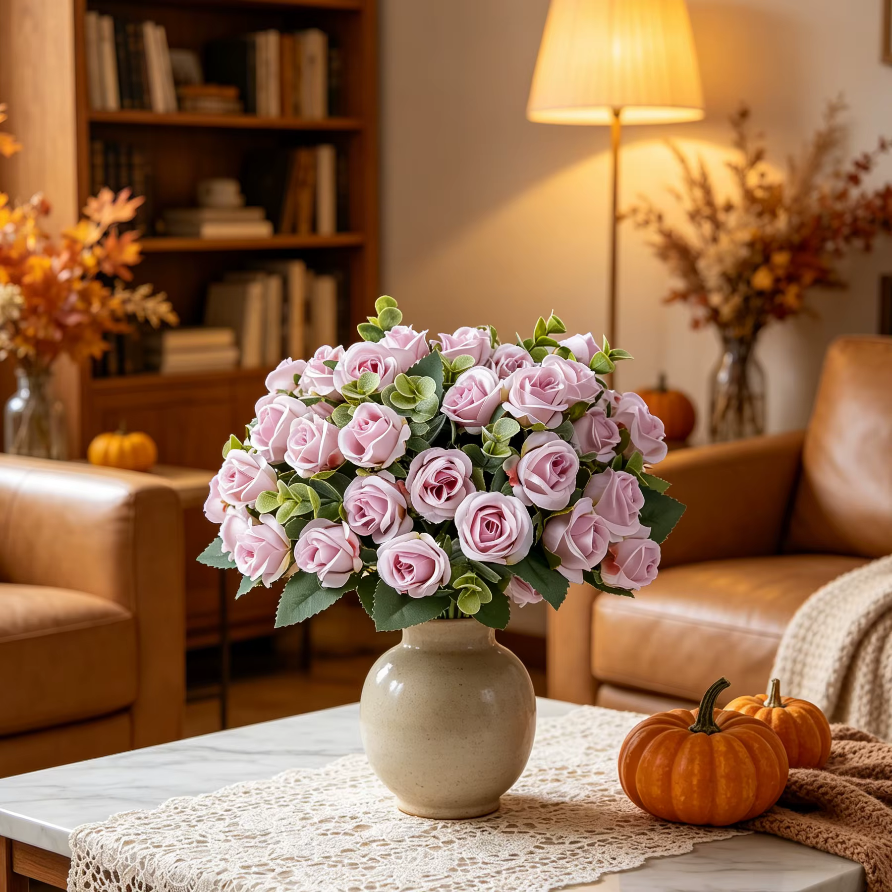 Fleurs artificielles, roses en soie