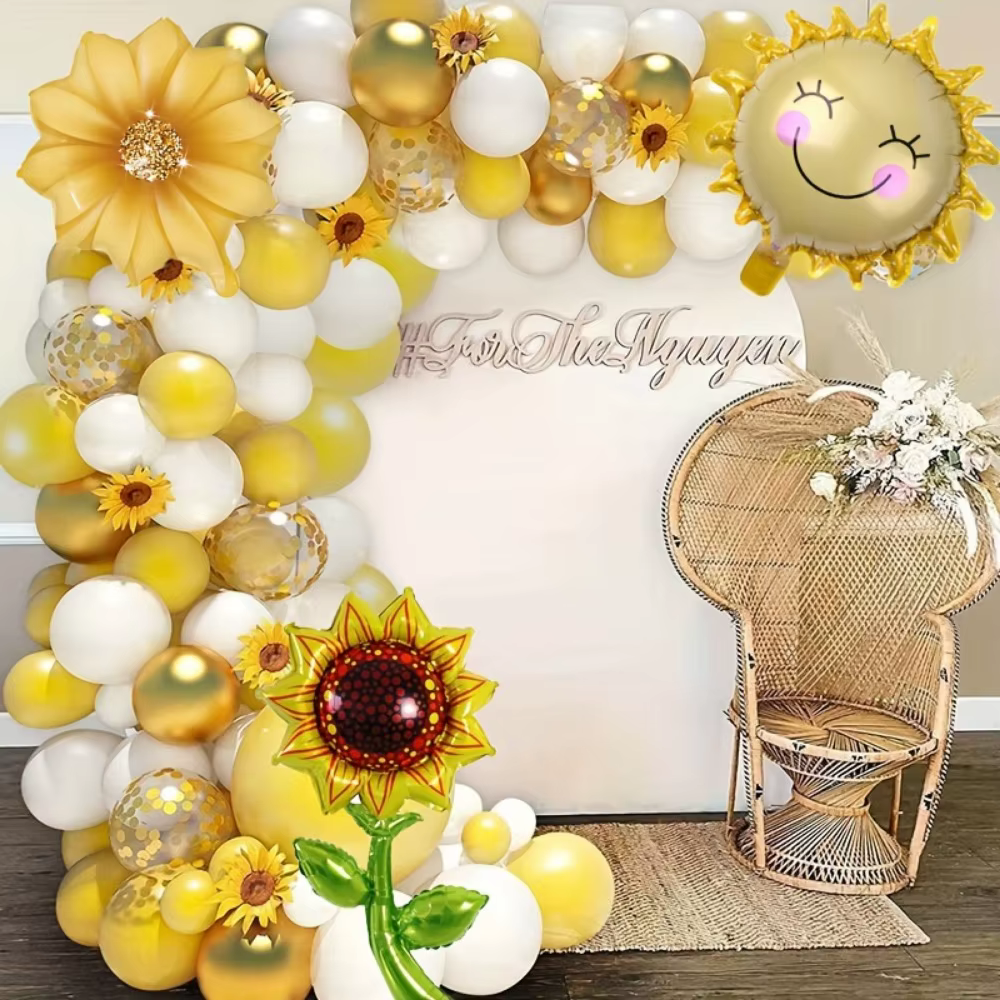 Ensemble de guirlandes de ballons jaune tournesol