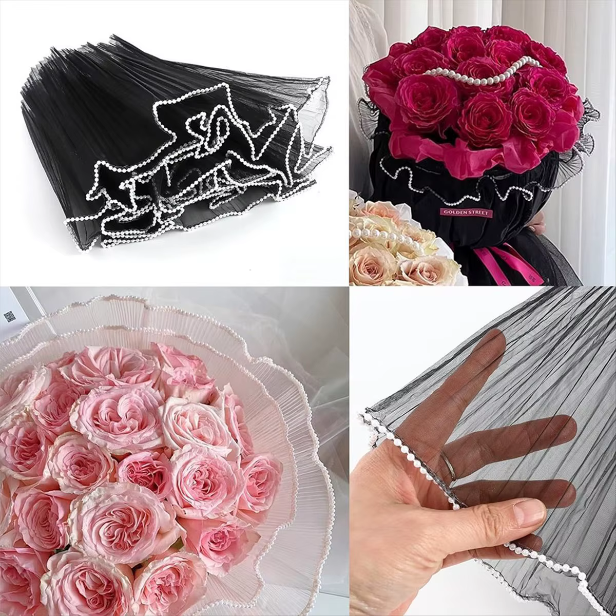 *CLOS Papier maille d'emballage de fleurs de 13