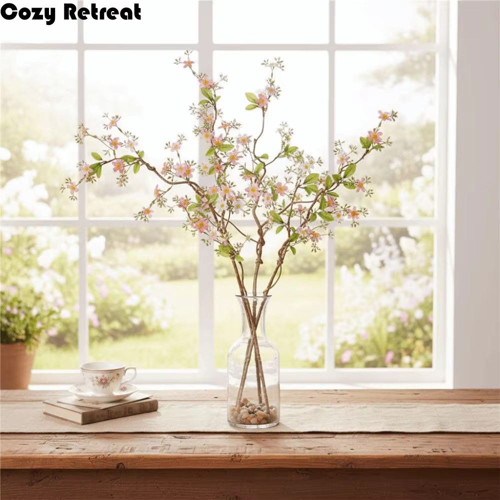 Petites Branches de Chrysanthèmes Sauvages Artificiels Réalistes en Soie Écologique