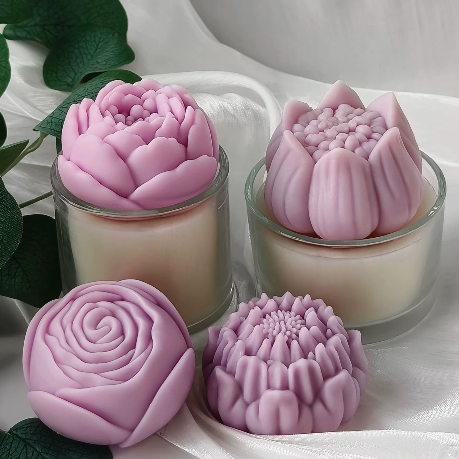 Moule à gâteau en forme de fleur de pivoine, bougie florale, en Silicone, pour savon, gypse, résine, moulage, outil de cuisson de gâteau au chocolat, cadeau de mariage