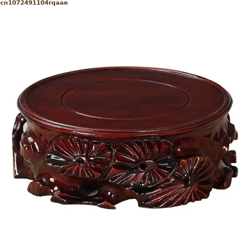 Base ronde en bois massif (8-30cm de diamètre intérieur) pour support de plantes