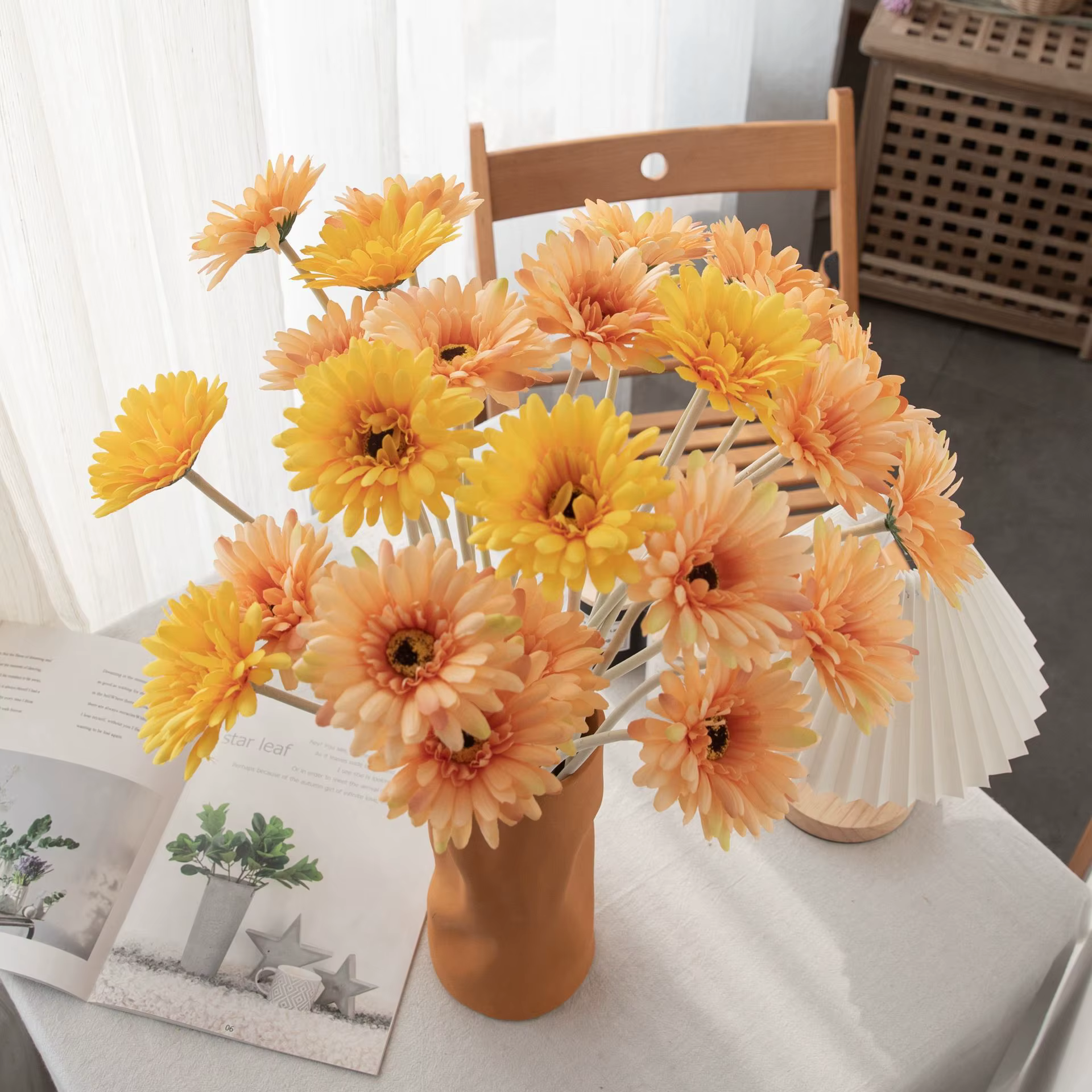 Branche de fleur artificielle Gerbera de 55 cm