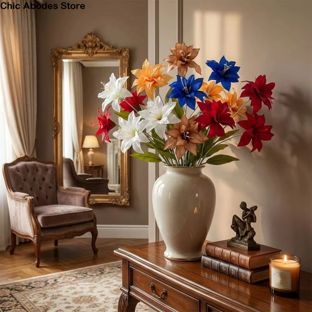 Branche de fleurs artificielles à 3 têtes