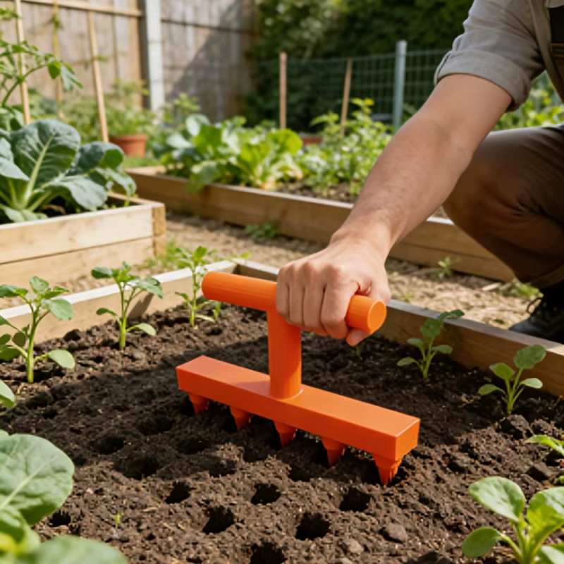 Dispositif de semis multi-trous portatif pour le jardinage, adapté à la semence, à la coupe, à la culture des semis et aux plants.