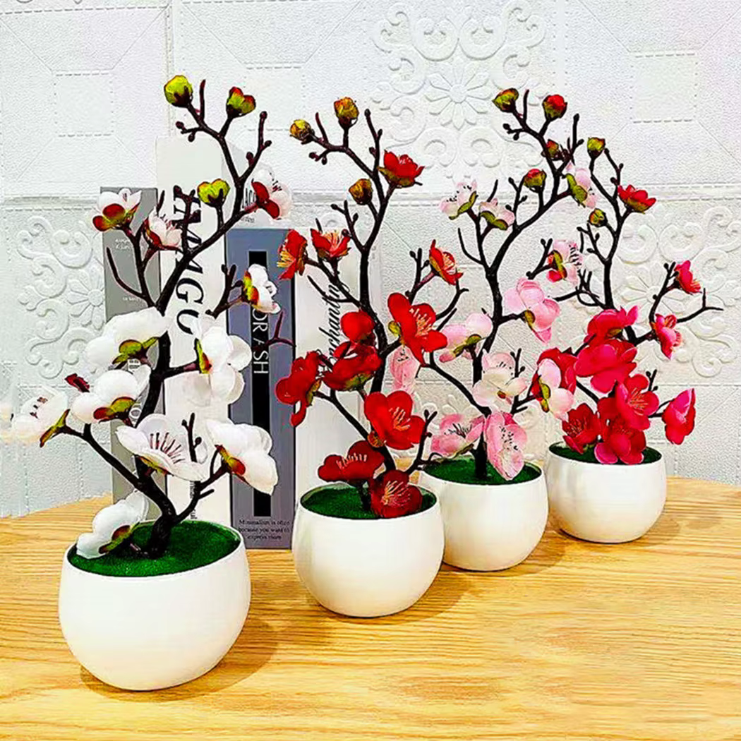 Bonsaï fleurs de prunier en soie