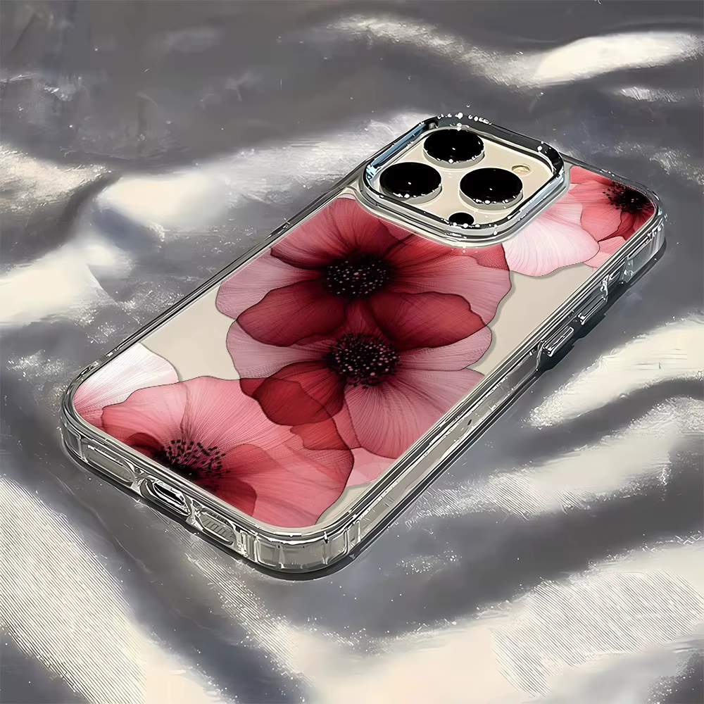 Coque de téléphone de luxe à fleurs rouges, étui arrière Transparent en Silicone souple TPU pour Google Pixel 10 9 8 7 8A 9A XL Pro 4G 5G