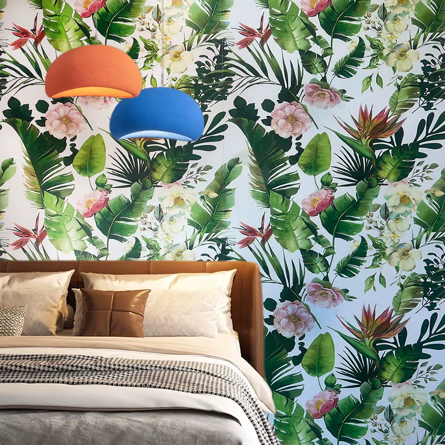 Papier peint auto-adhésif avec plantes vertes et fleurs