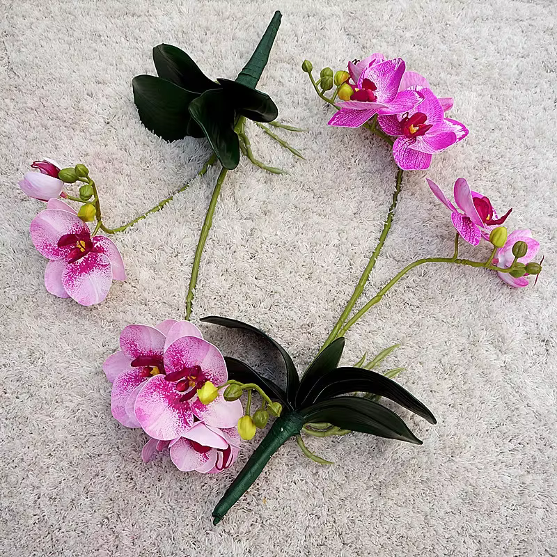 Fleurs artificielles orchidées papillon en plastique