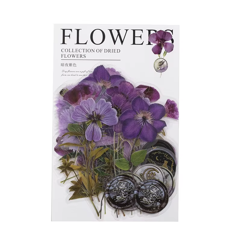 Kit d'autocollants floraux transparents