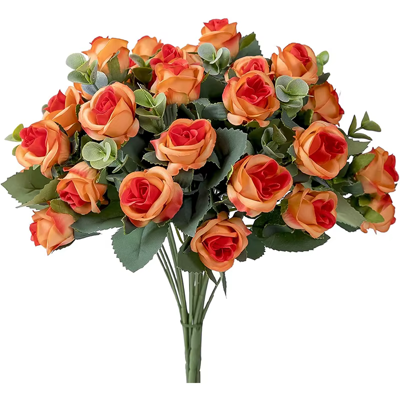 Bouquet de roses artificielles en soie