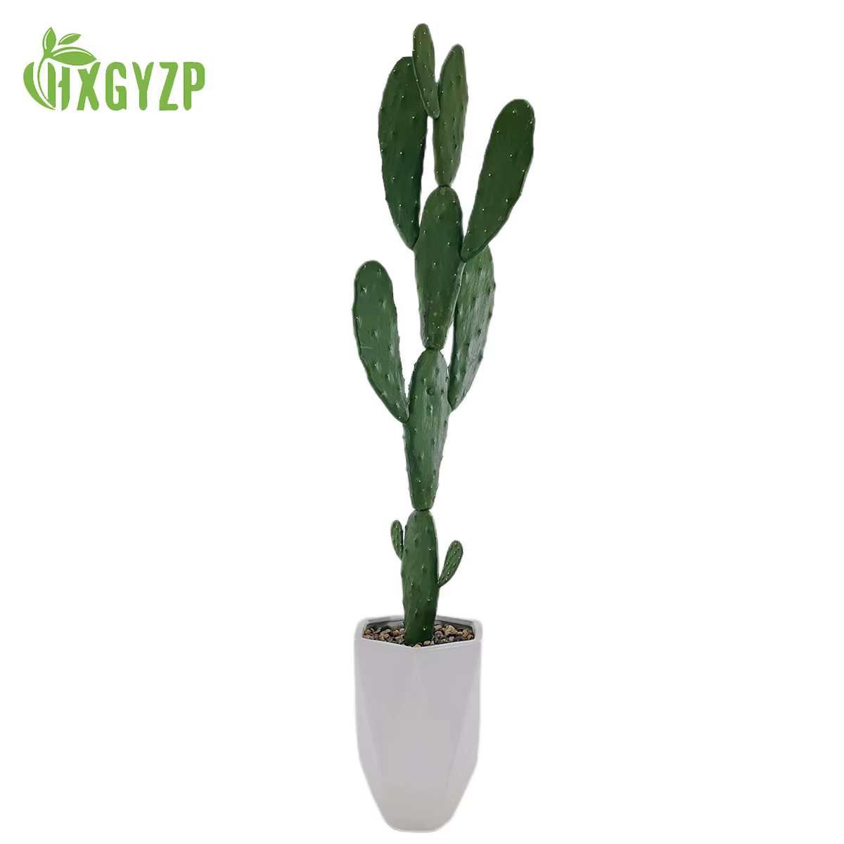 Grandes Plantes Artificielles Pantum Succulentes avec Pierre et Pot de Fleur en Céramique