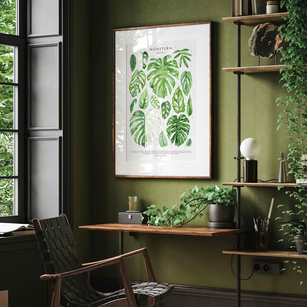 Impression d'art intérieur Feuilles botaniques vertes