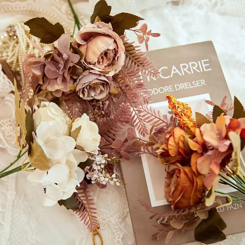Bouquet de pivoines artificielles pour la mariée