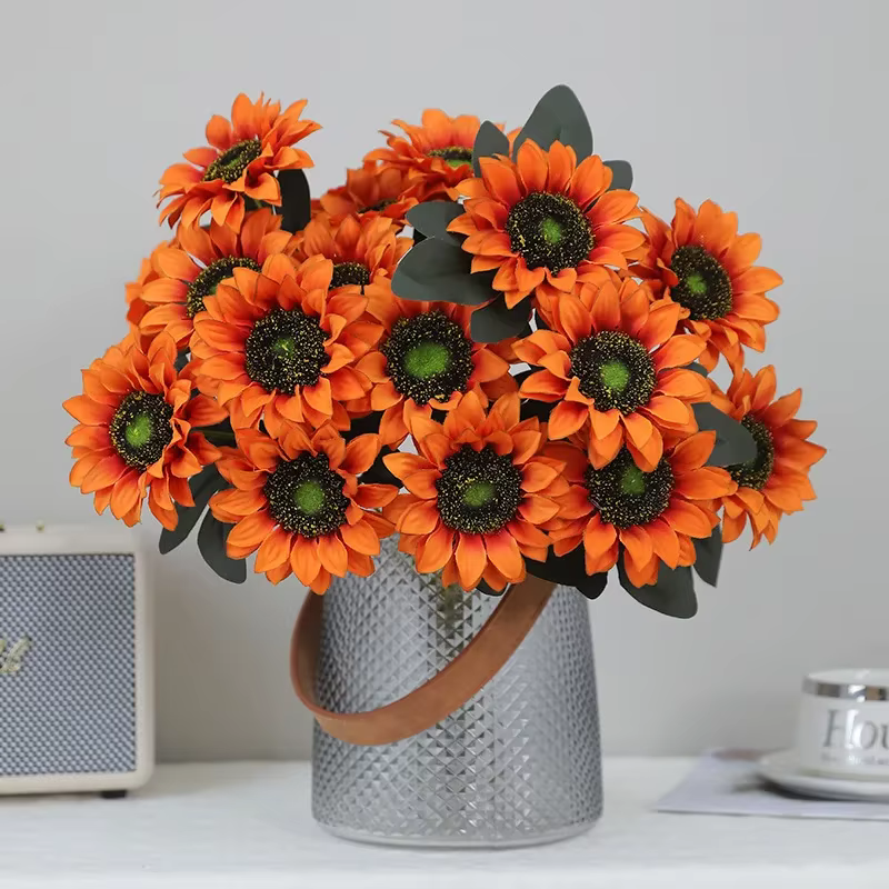 Bouquet de tournesols artificiels en soie