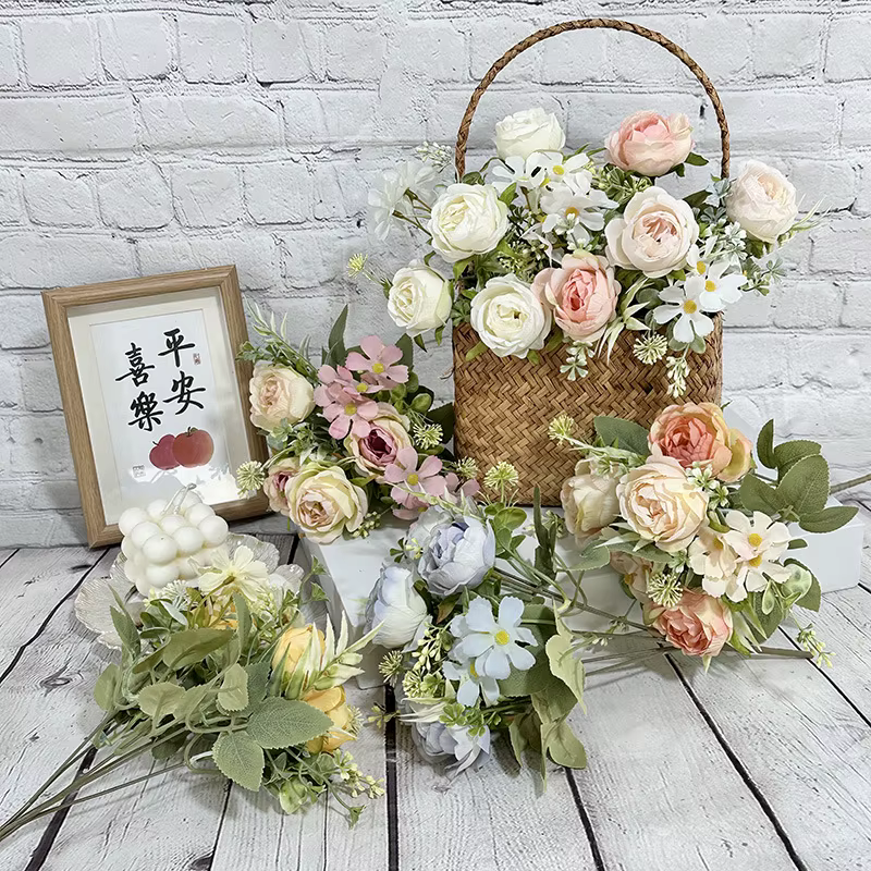 Bouquet de pivoines artificielles 12 pouces