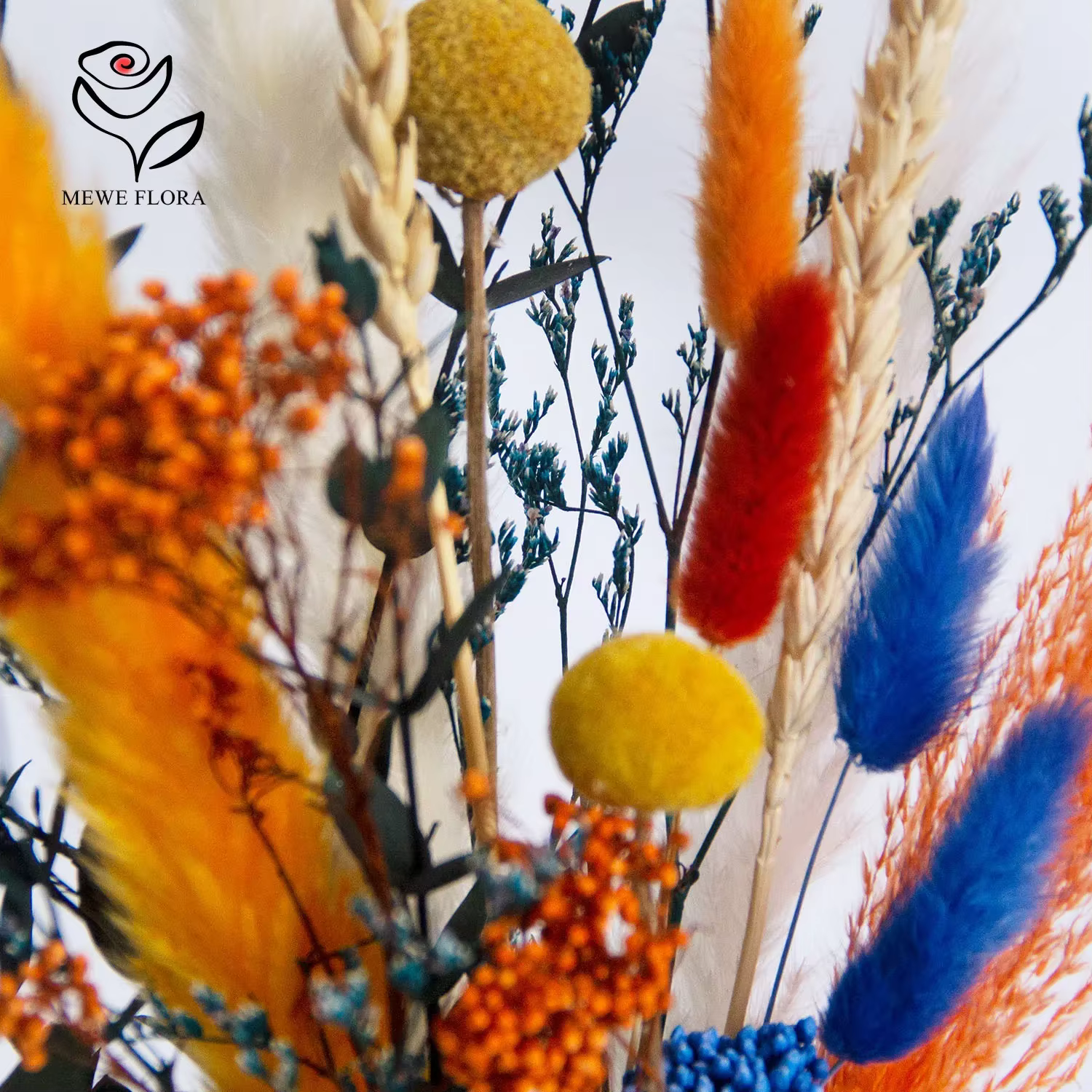 Bouquet de Fleurs vaccées Bleues Colorées Naturelles