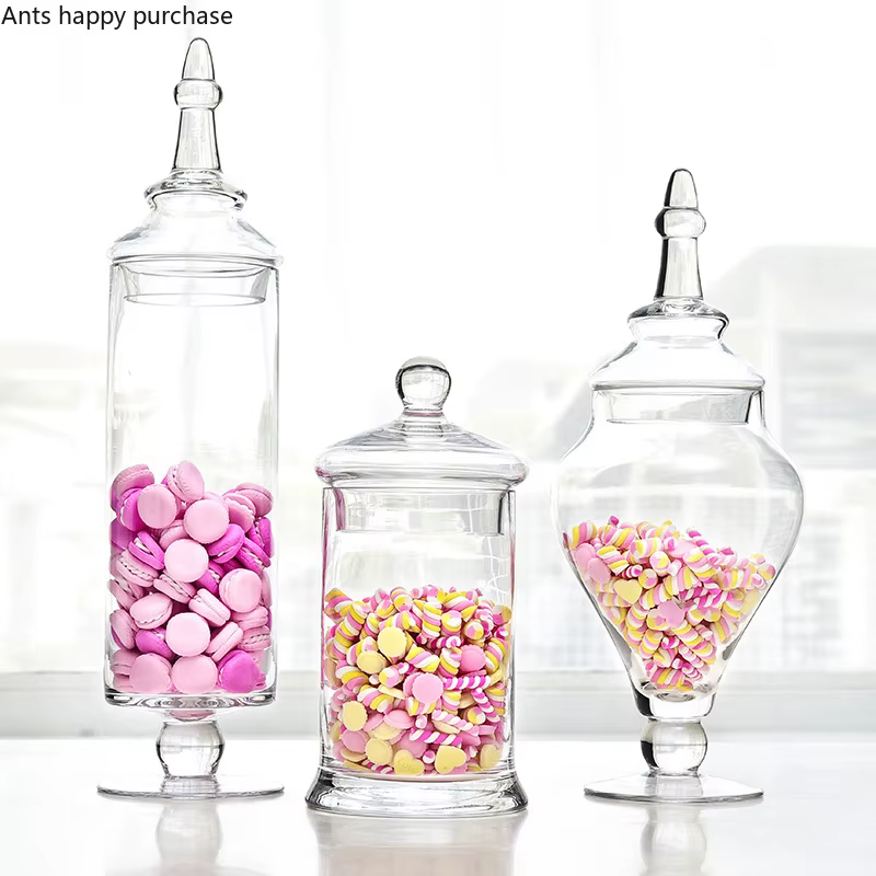 Bocal à bonbons en verre transparent