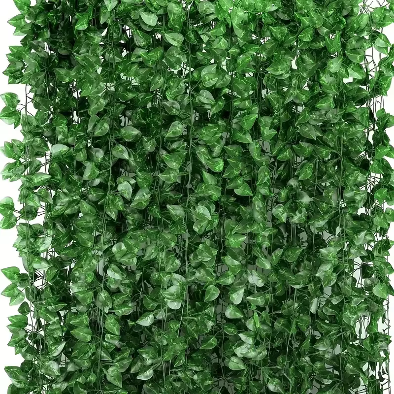 Feuilles de lierre vertes artificielles en rotin