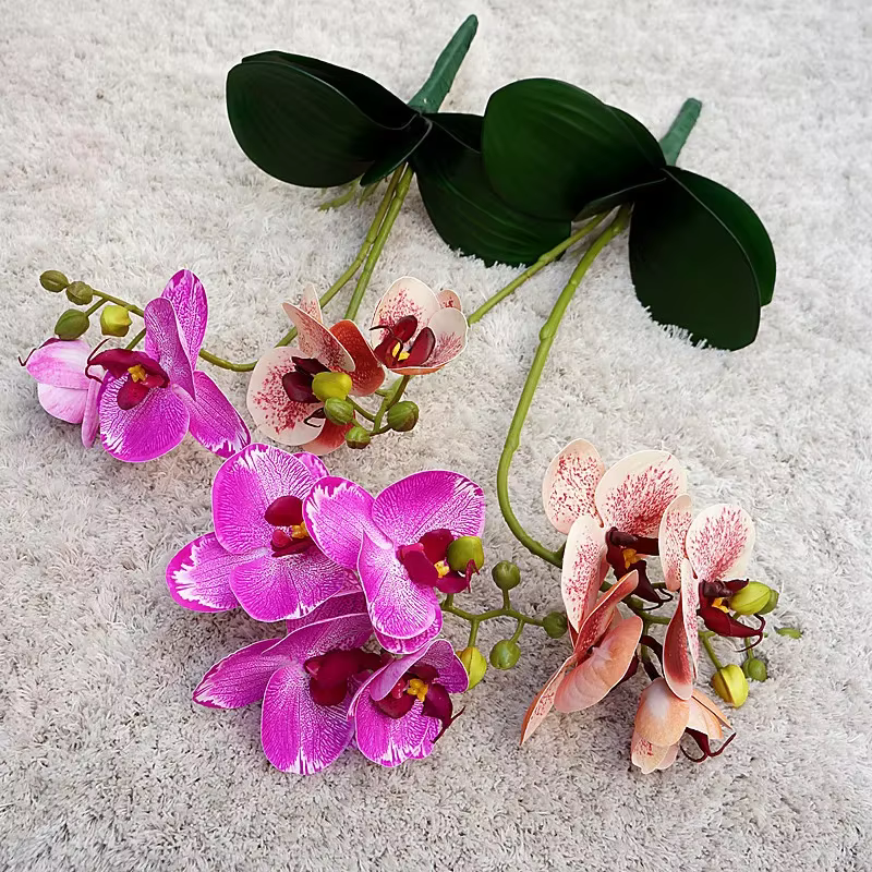 Fleurs artificielles orchidées papillon en plastique