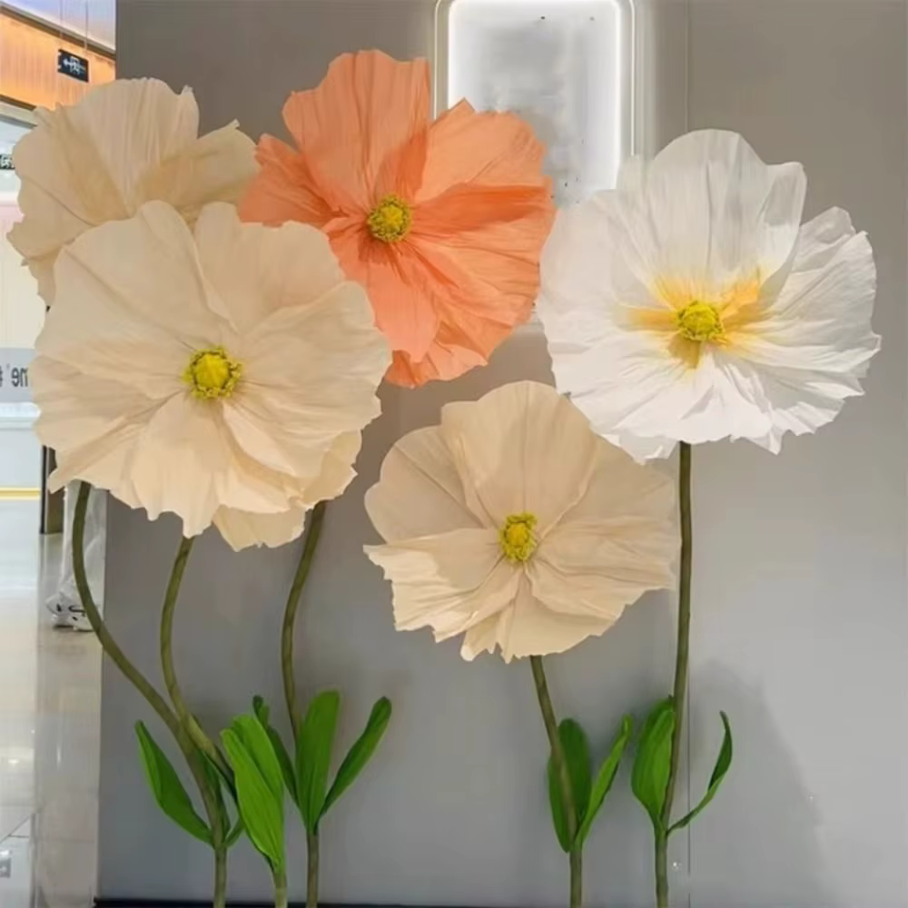 Nouveau 60cm simuler fleur géante papier simulé grande