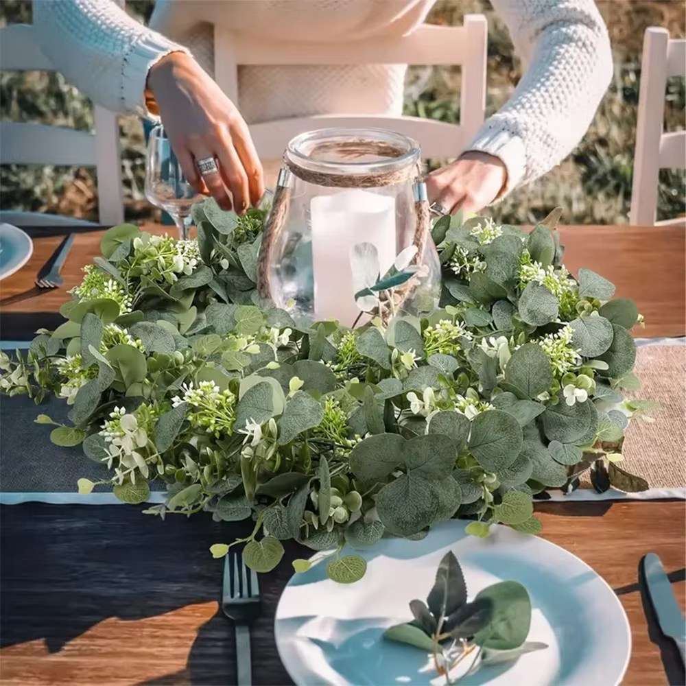 Guirlande suspendue d'eucalyptus artificiel