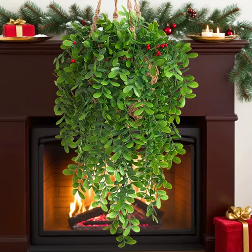5Pcs Artificielle Ivy Plantes Feuille De Mariage En Plein Air De Noël Maison Chambre Décor UV Protection Balcon Jardin Arche Mur Tenture Couronnes