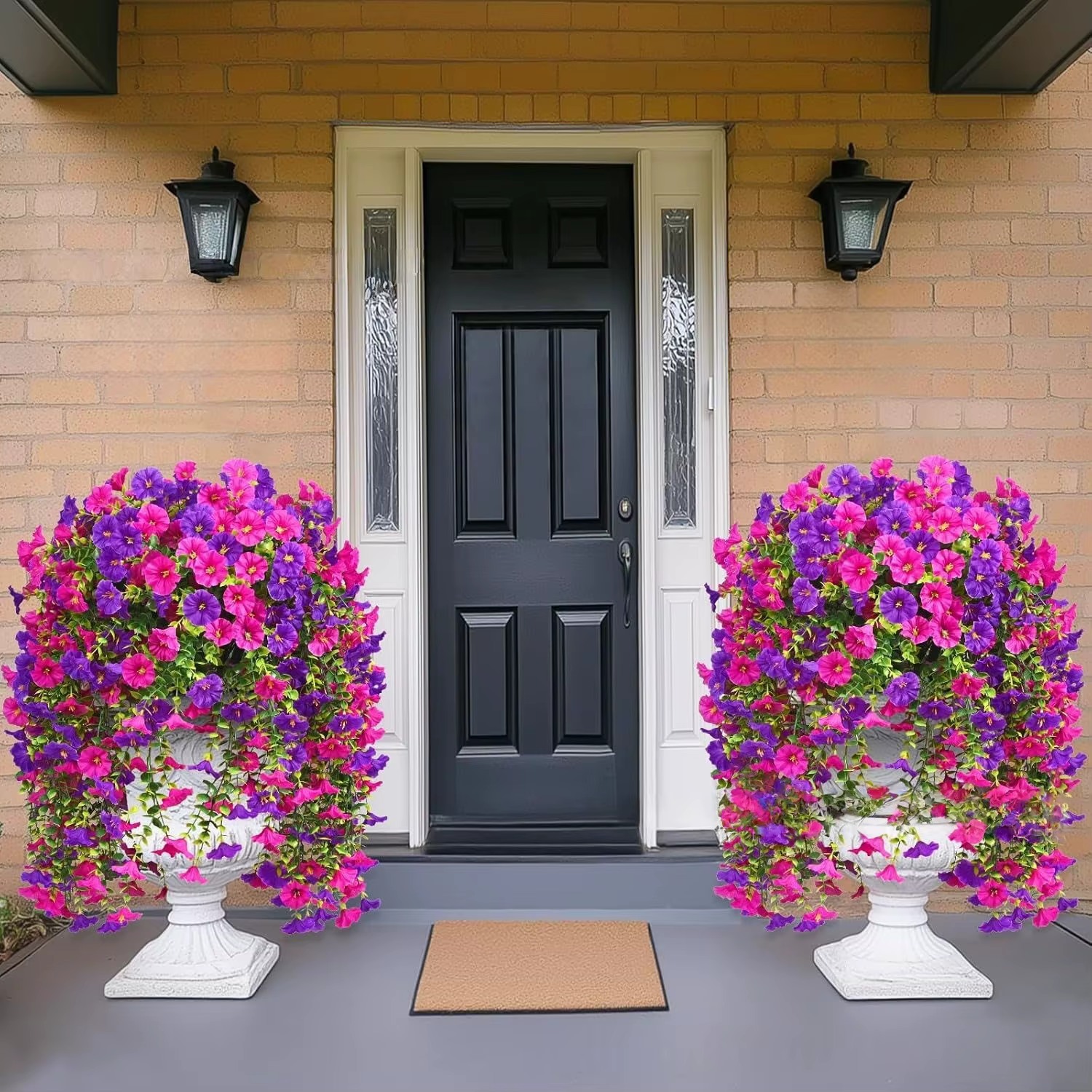 Artificial Morning Glory Hanging Vines – Realistic Outdoor Flowers for Garden Decor