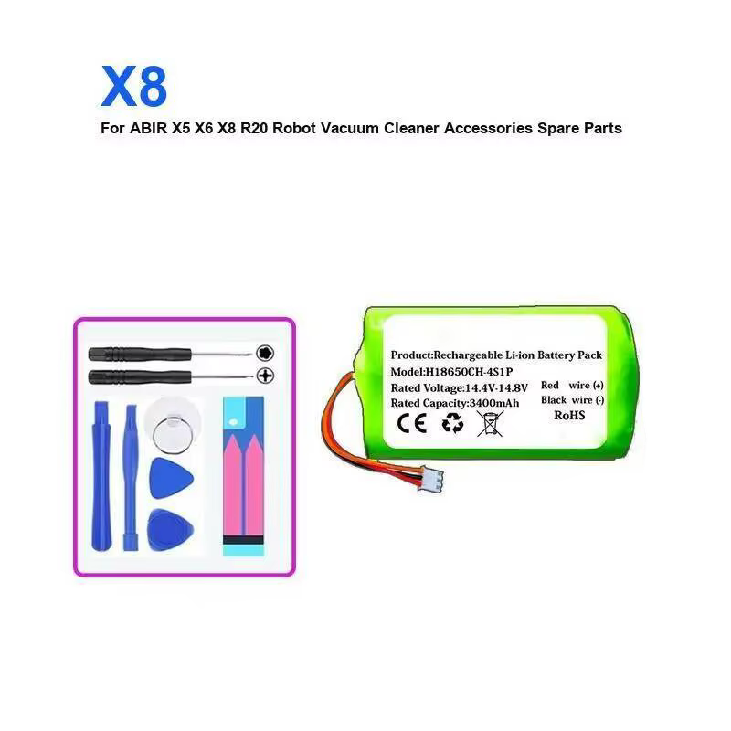 Batterie d'accessoires pour aspirateur Robot Abir X5 X6 X8 R20, pièces de rechange pour Robot