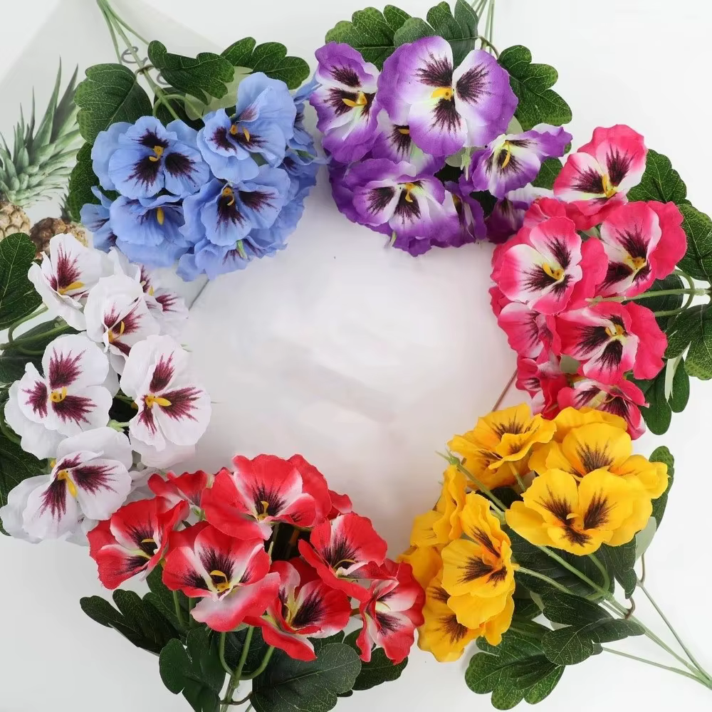 Lot de fleurs artificielles de primula de 32 cm