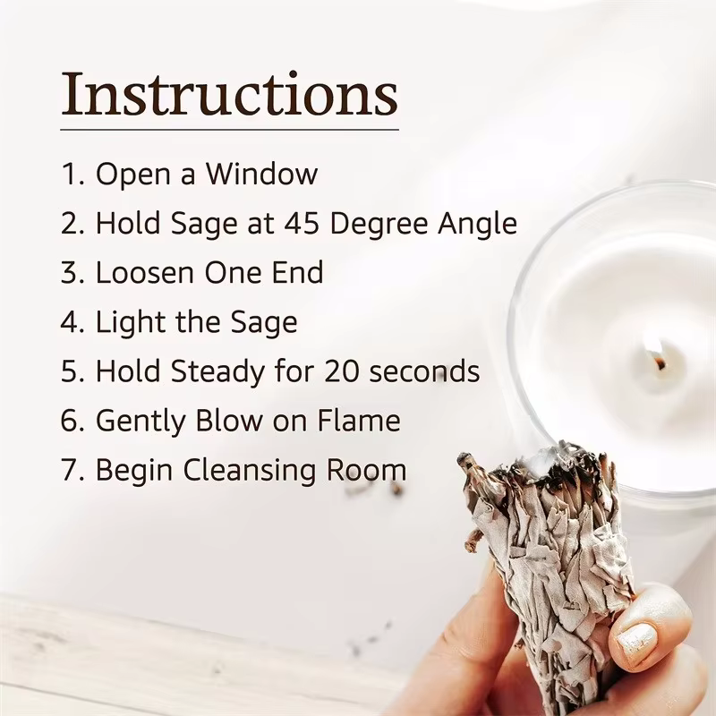 Bâtonnets de Sauge Blanche Naturelle pour Yoga