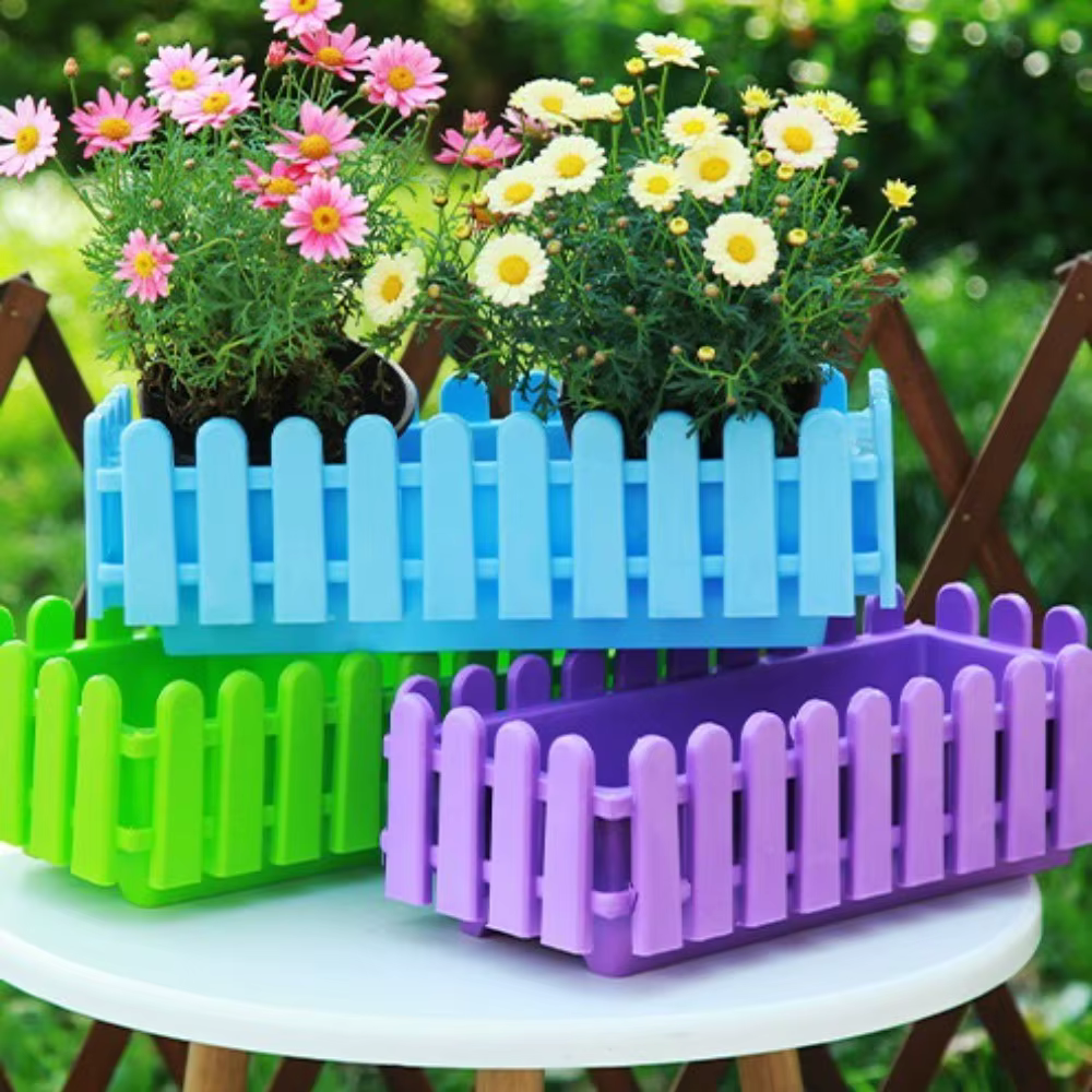 Pots de fleurs rectangulaires portables