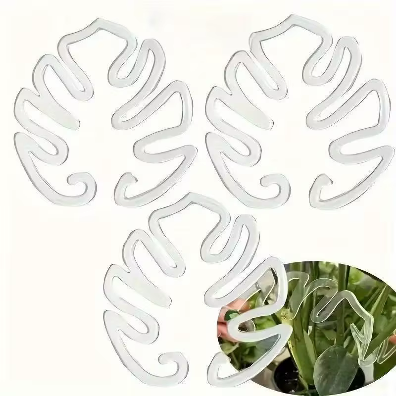 Lot de 10 pinces de support de plantes transparentes et flexibles