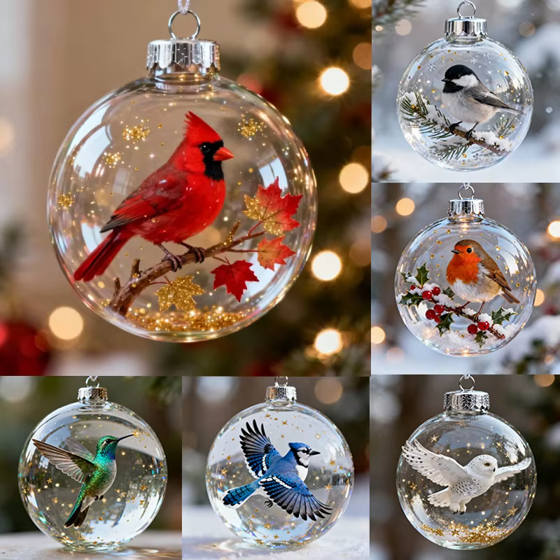 Ornement de Noël transparent Nature's Birds