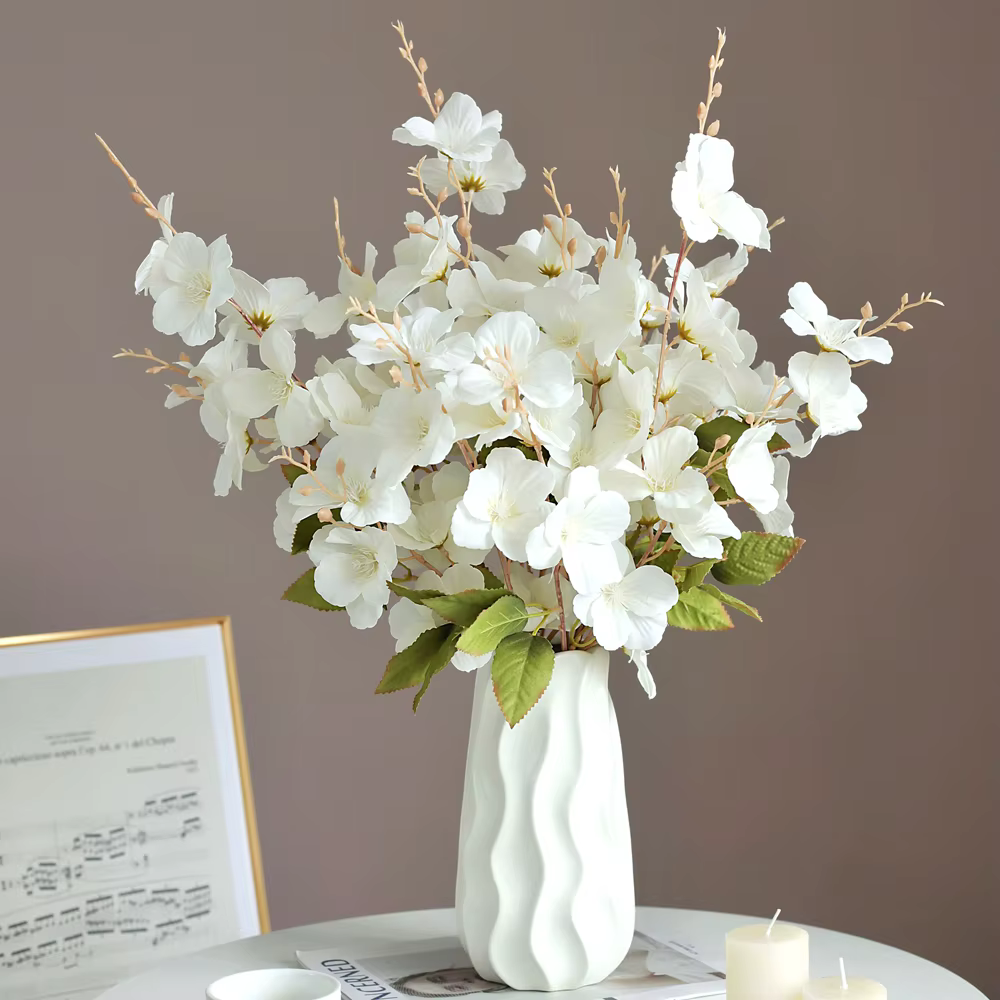 Fleurs artificielles en soie de magnolia pour extérieur