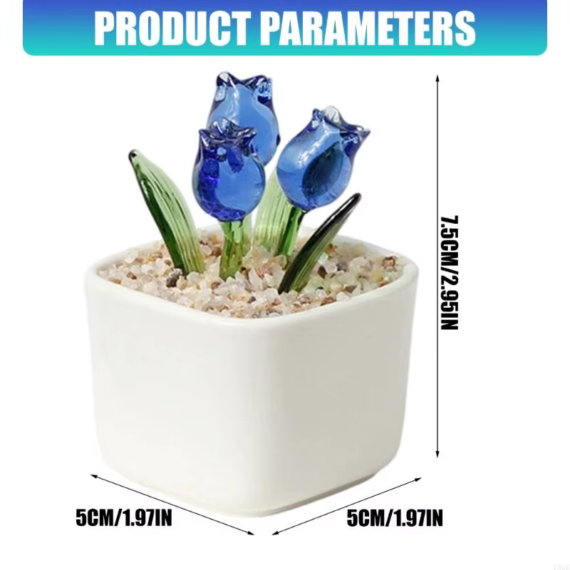 Bouquet tulipes en plastique en verre