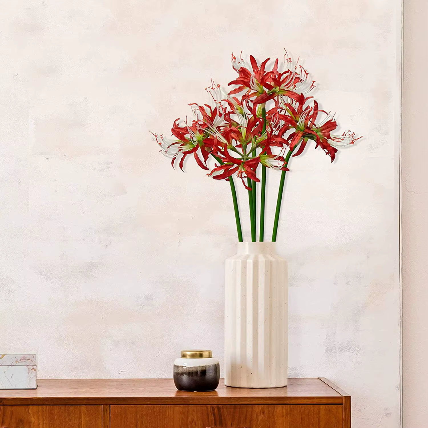 5 pièces fleurs artificielles araignée lys ampoules Lycoris