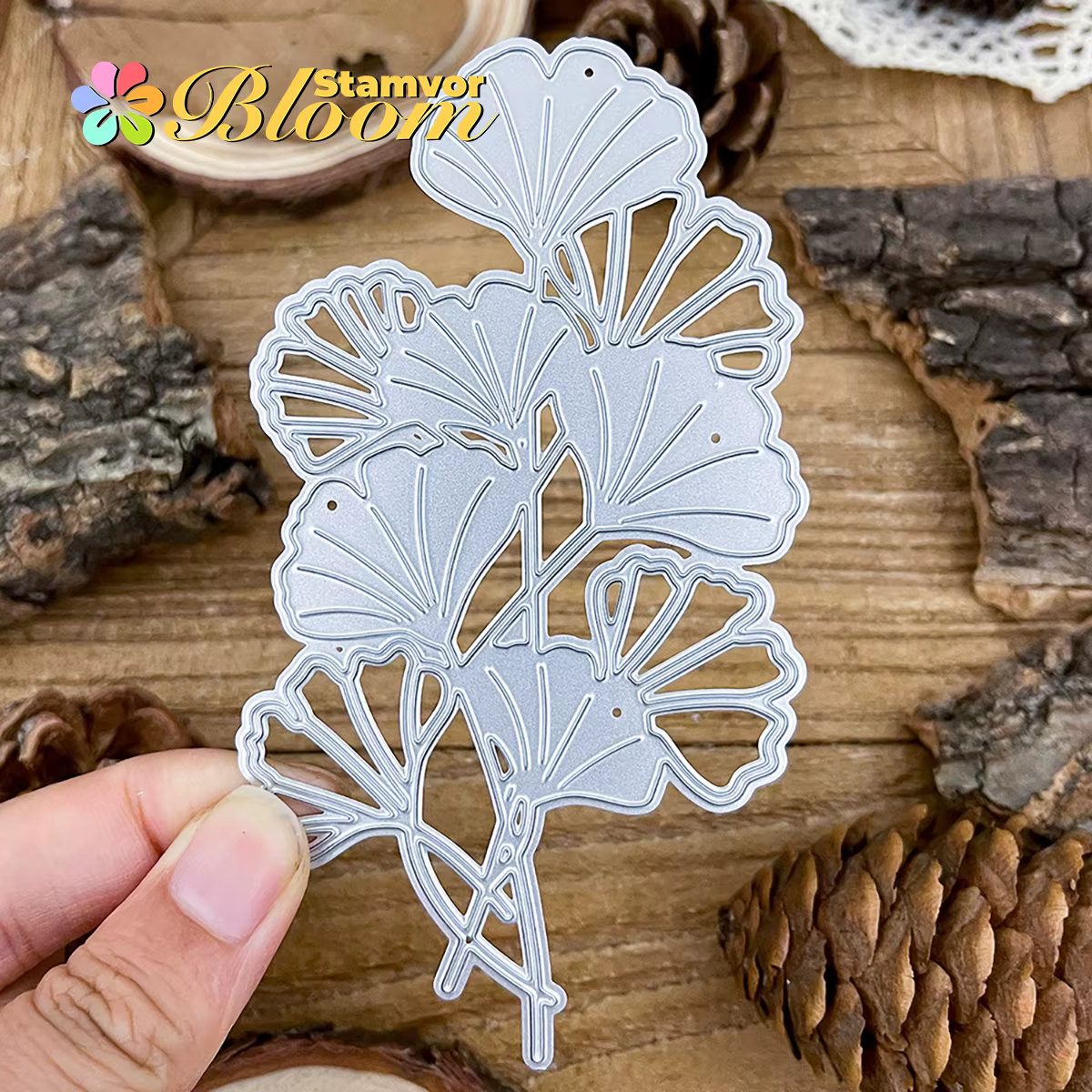 Ginkgo biloba feuilles belles fleurs matrices de découpe en métal Scrapbooking gaufrage décoratif