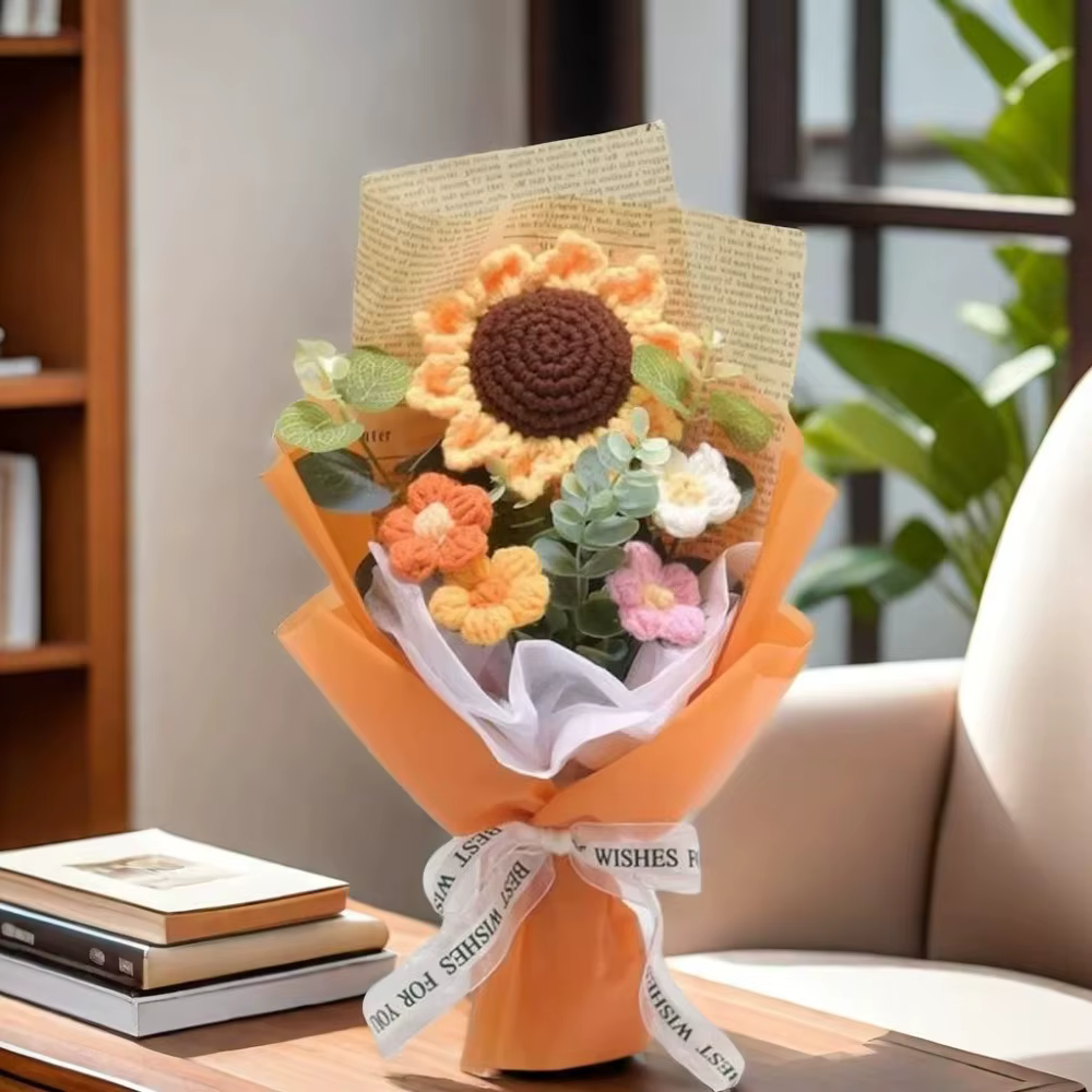 Bouquet de fleurs artificielles au Crochet
