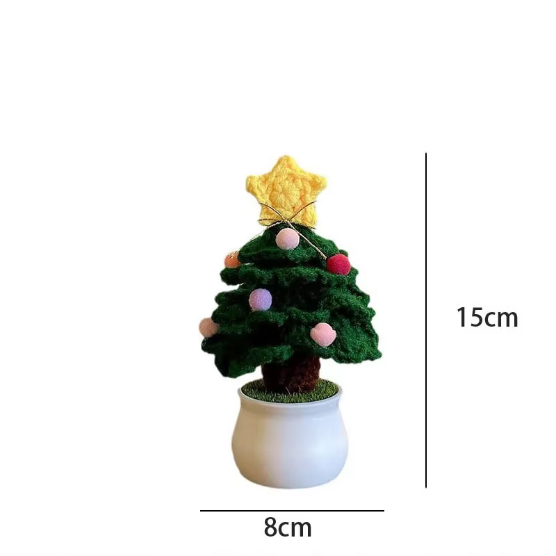 Arbre de noël tricoté créatif en pot