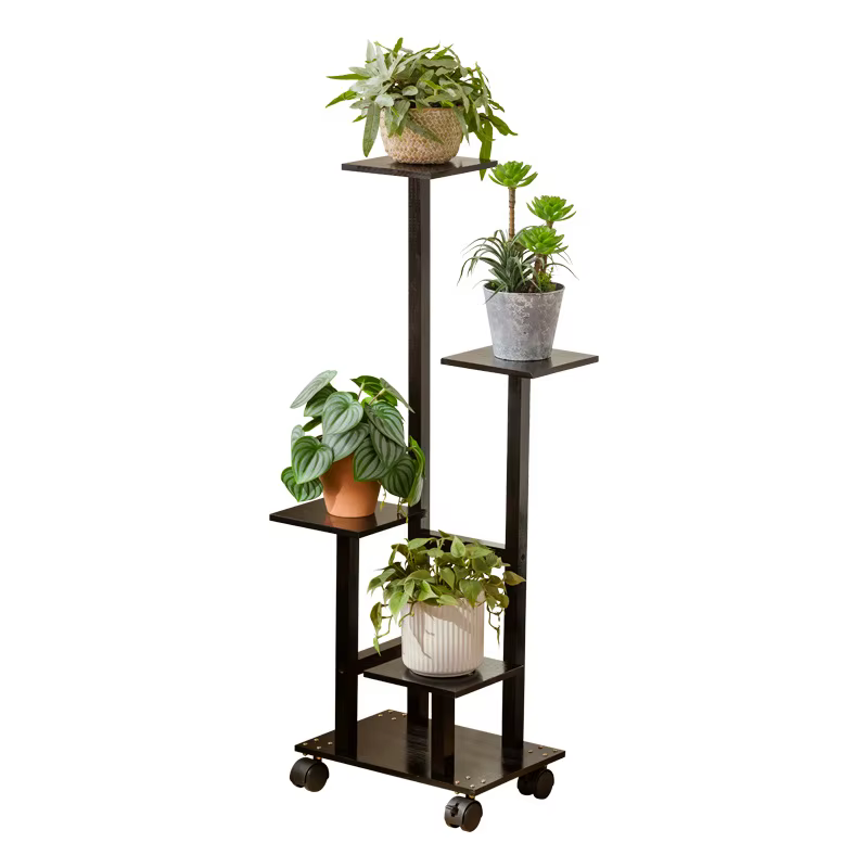 Étagère à plantes en bois massif multicouche