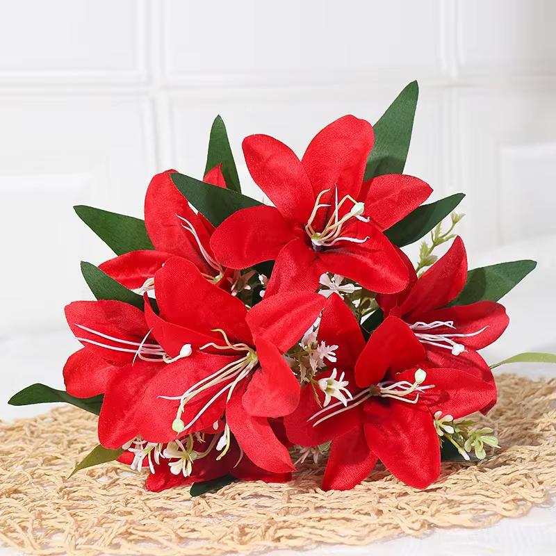 Bouquet de fleurs de lys artificielles