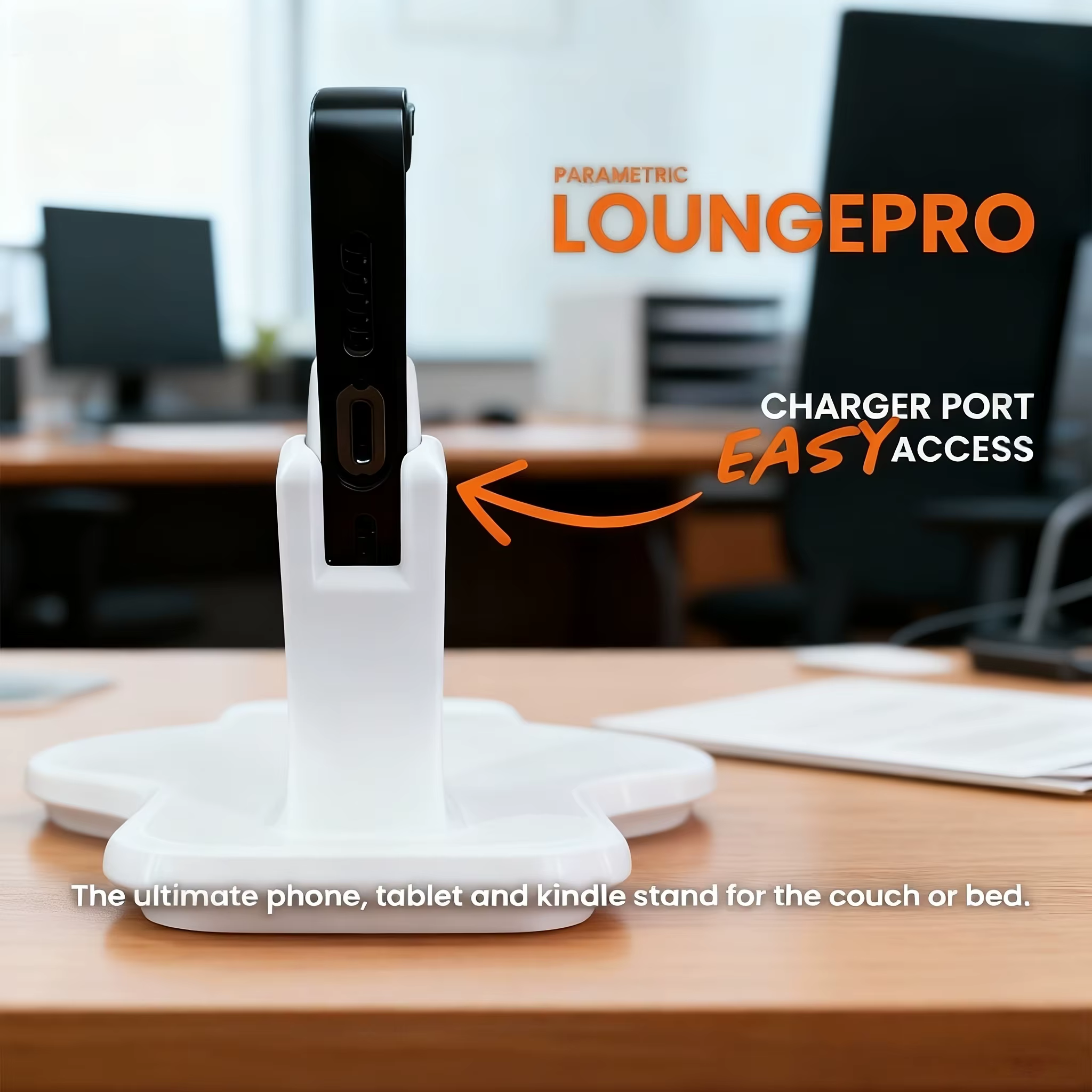 1 support de téléphone portable à placer sur le côté du lit | Conception mains libres et anti-chute, un gadget parfait pour le chevet ou les canapés du salon ! Base incurvée ergonomique, poignée a