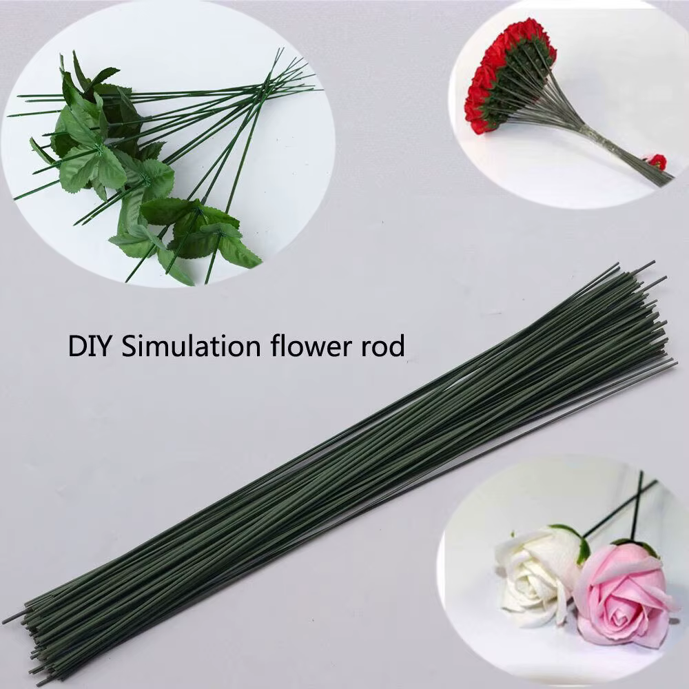Tige de Fleur Artificielle Vert Foncé, Matériel Floral DIY, Tige D.lique Faite à la Main, Accessoires pour Mariage, Décoration de la Maison, 10Pcs, 40cm