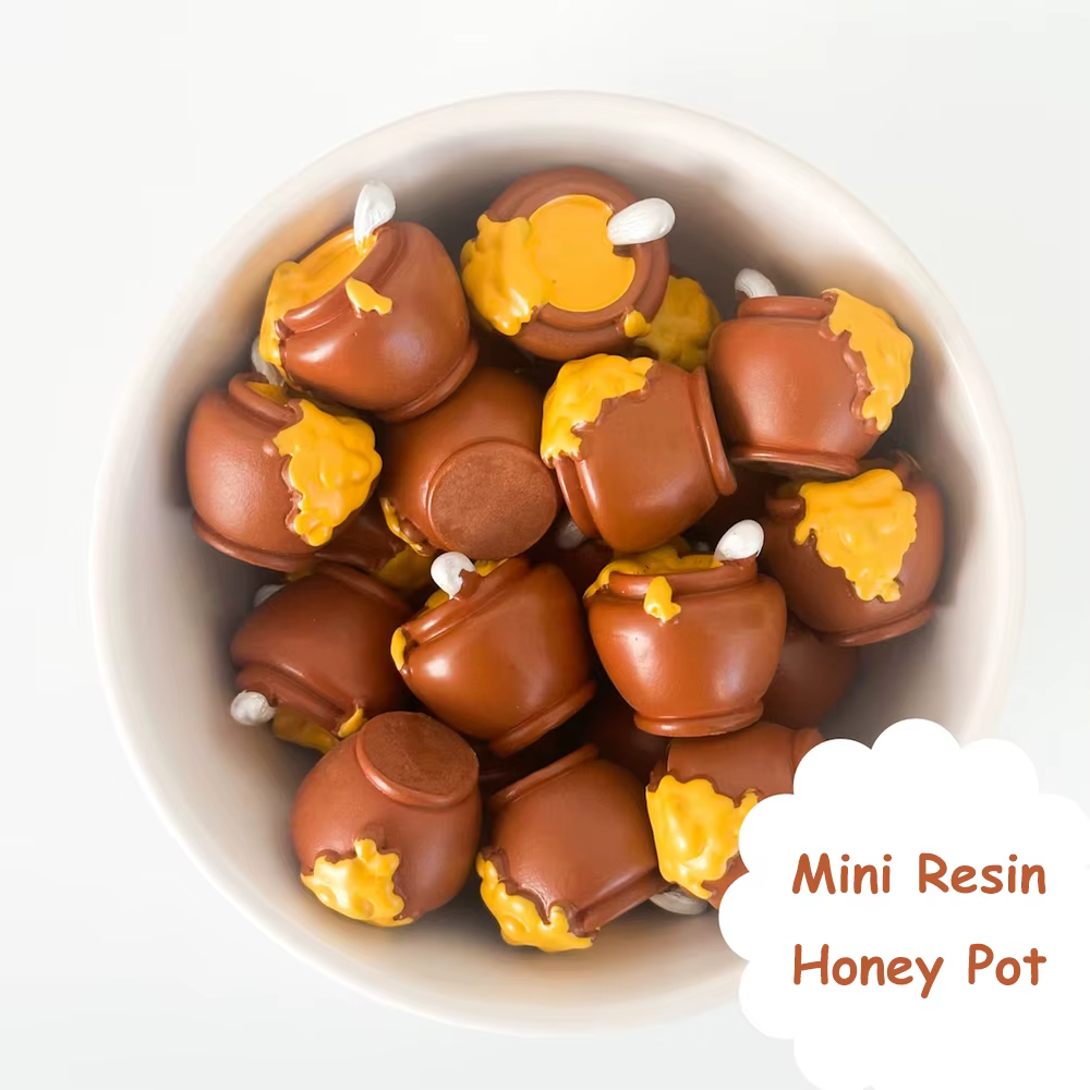 Mini Pot de miel en résine miniature, ornement de bureau de jardin féerique mignon, Micro paysage, décoration artisanale DIY, 5/10 pièces